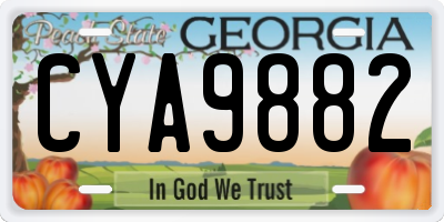 GA license plate CYA9882