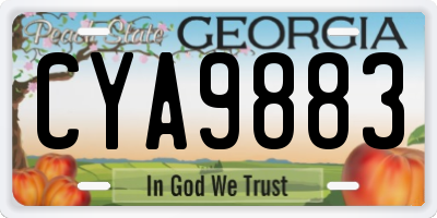 GA license plate CYA9883