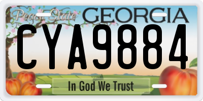 GA license plate CYA9884