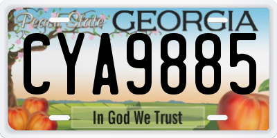 GA license plate CYA9885