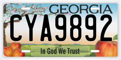 GA license plate CYA9892