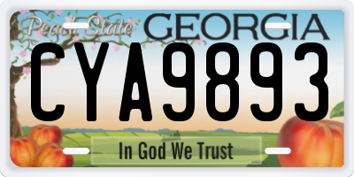 GA license plate CYA9893