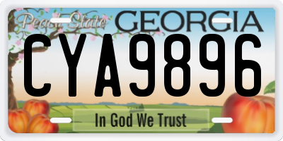GA license plate CYA9896