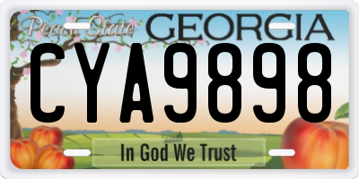 GA license plate CYA9898
