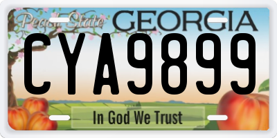 GA license plate CYA9899
