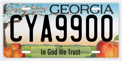 GA license plate CYA9900