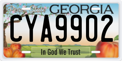GA license plate CYA9902