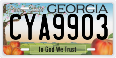 GA license plate CYA9903