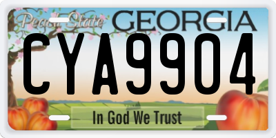 GA license plate CYA9904