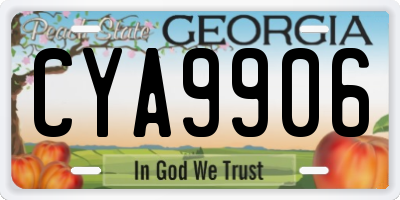 GA license plate CYA9906