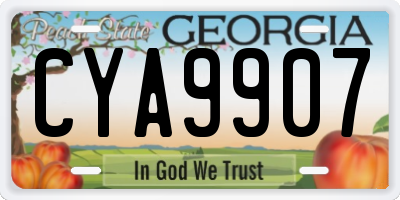GA license plate CYA9907