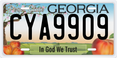 GA license plate CYA9909