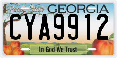 GA license plate CYA9912