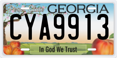 GA license plate CYA9913