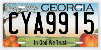 GA license plate CYA9915