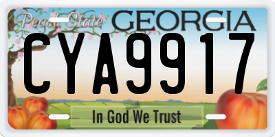GA license plate CYA9917
