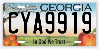 GA license plate CYA9919