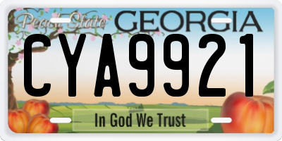 GA license plate CYA9921