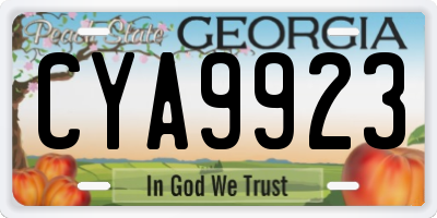 GA license plate CYA9923