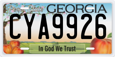 GA license plate CYA9926