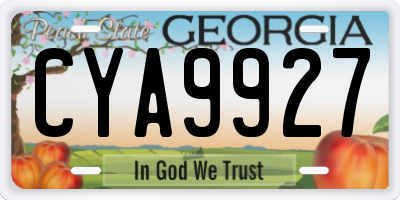 GA license plate CYA9927