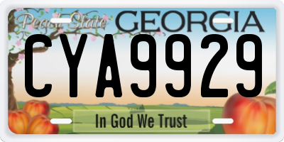 GA license plate CYA9929