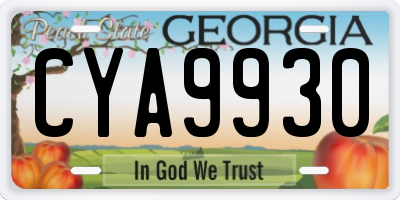 GA license plate CYA9930