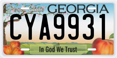 GA license plate CYA9931