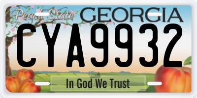 GA license plate CYA9932