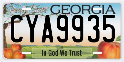 GA license plate CYA9935