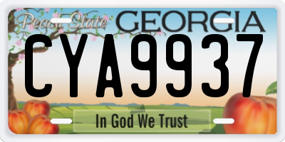 GA license plate CYA9937