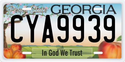 GA license plate CYA9939