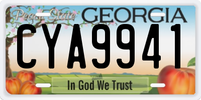 GA license plate CYA9941