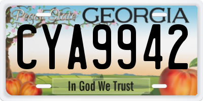 GA license plate CYA9942