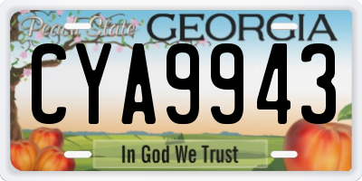 GA license plate CYA9943