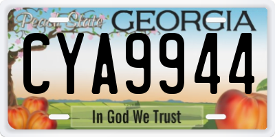 GA license plate CYA9944