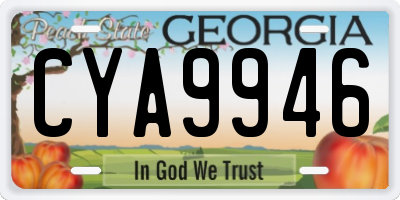 GA license plate CYA9946