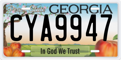 GA license plate CYA9947