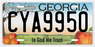 GA license plate CYA9950