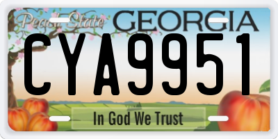 GA license plate CYA9951