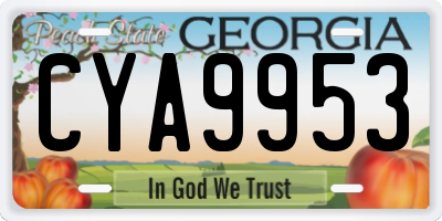 GA license plate CYA9953