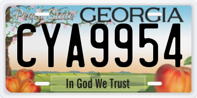 GA license plate CYA9954