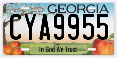 GA license plate CYA9955