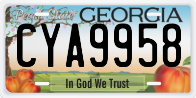 GA license plate CYA9958