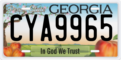 GA license plate CYA9965
