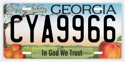 GA license plate CYA9966