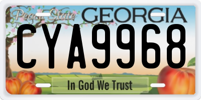 GA license plate CYA9968