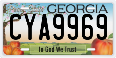 GA license plate CYA9969