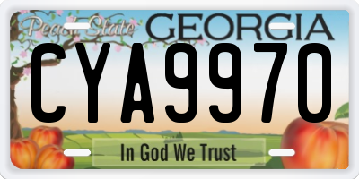 GA license plate CYA9970