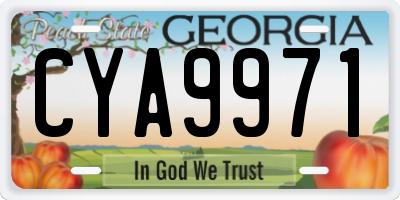 GA license plate CYA9971